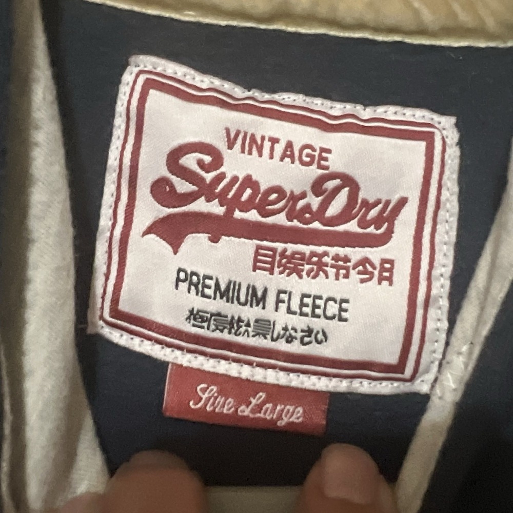 Vintage Super Dry Navy  Men's  Size-Large Graphic Pullover Hoodie - Picture 3 of 7